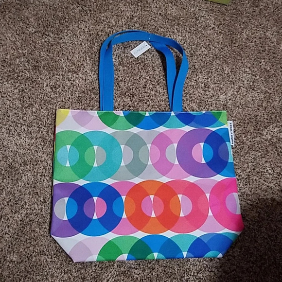 NWT clinique multicolor logo tote - Picture 1 of 3